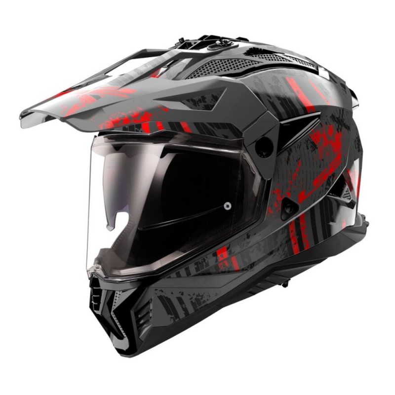 Casco LS2 MX702 Piaoneer II Crazy Negro Rojo