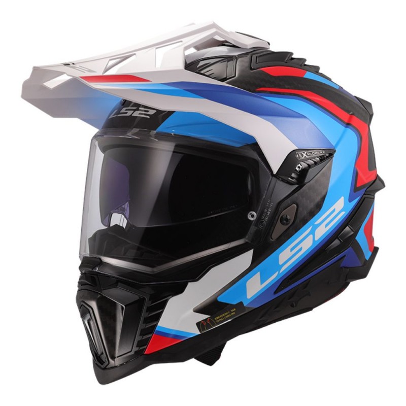 Casco LS2 MX701 Explorer Carbon Frontier II Blanco