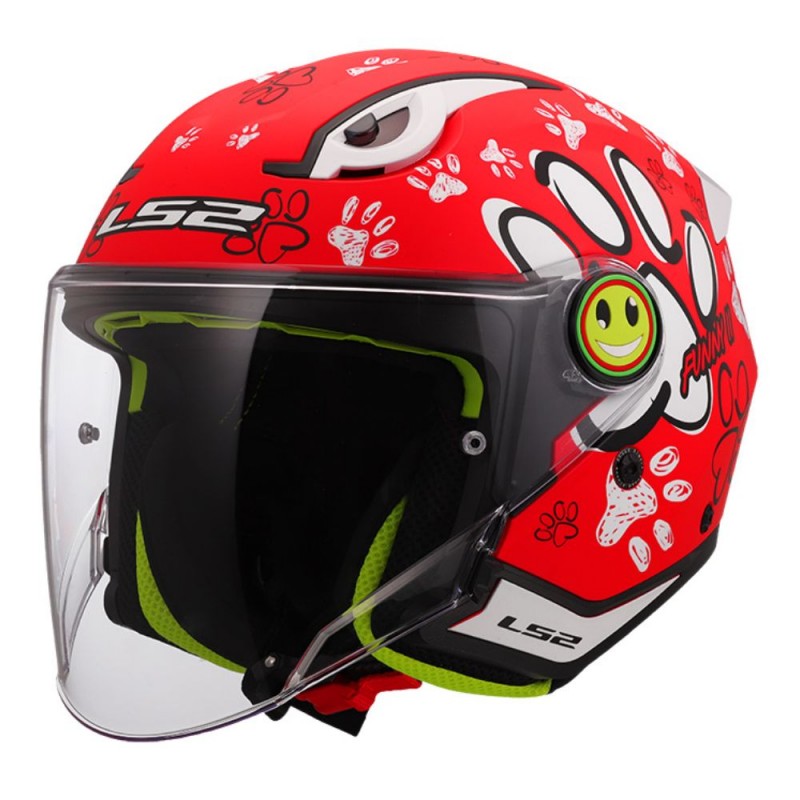 Casco LS2 OF622 Infantil Funny II Paws Rojo